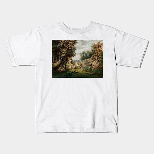 Rocky Dell (Near the Village) by George Inness Kids T-Shirt by Classic Art Stall